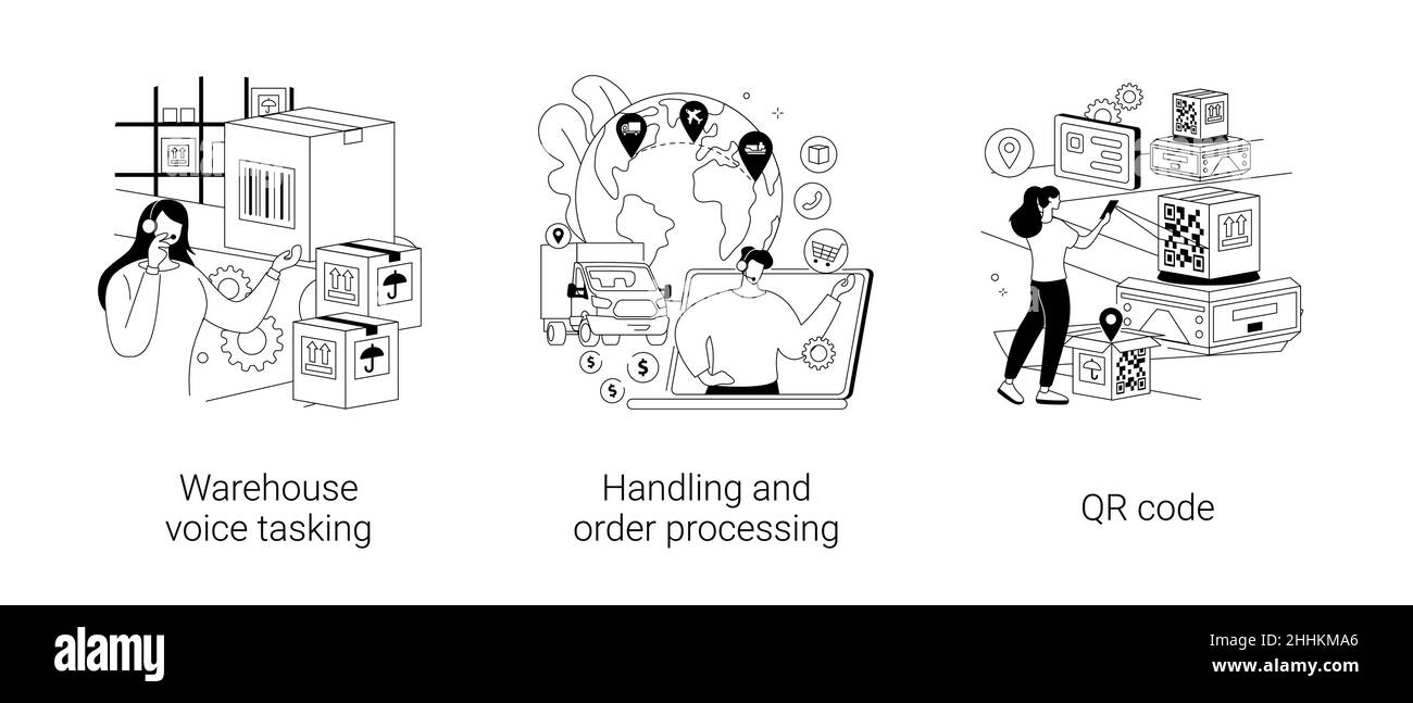 Lager moderne Technologie abstrakte Konzept Vektor Illustrationen. Stock Vektor