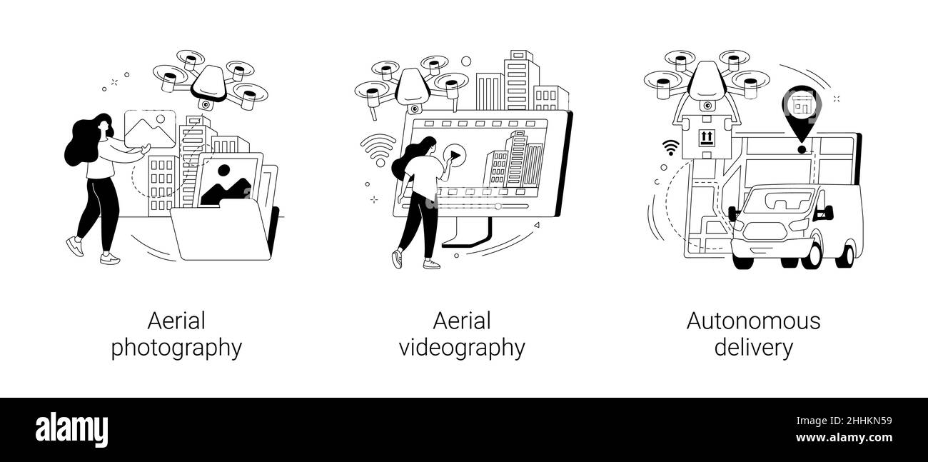 Drohnen-Service abstrakte Konzept Vektor-Illustrationen. Stock Vektor