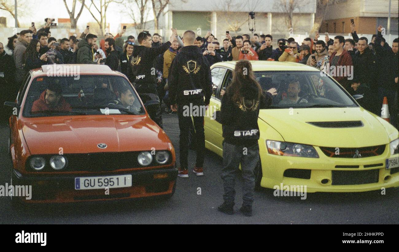 Oldtimer auf dem Gelände während des Lluis lopez Mora Festivals in Barcelona, Spanien Stockfoto