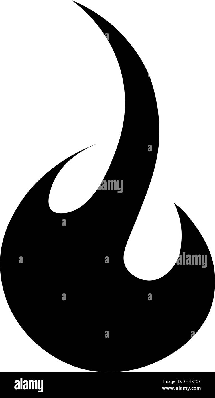 Symbol für Feuerflamme. Schwarzes Symbol isoliert. Vektorgrafik. Silhouette der Feuerflamme. Einfaches Symbol für Ihre Website-Design, App, Logo, UI. Stock Vektor