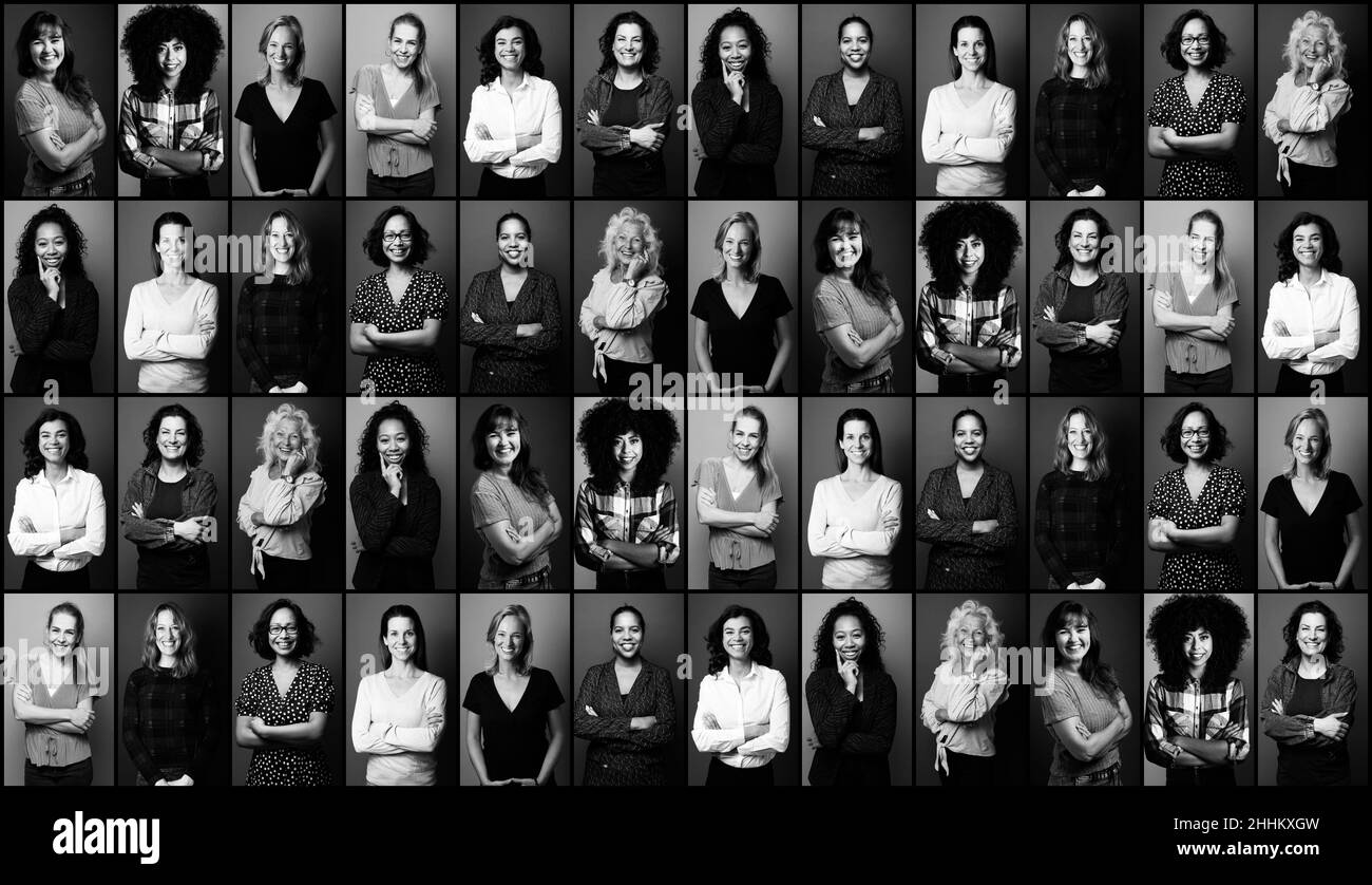 Gruppe von Menschen in einer Collage Stockfoto