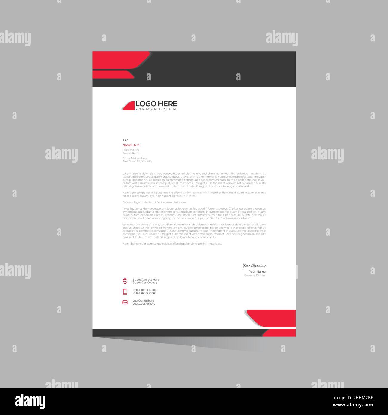 vektor-Briefkopfdesign für jeden Einsatz Stock Vektor