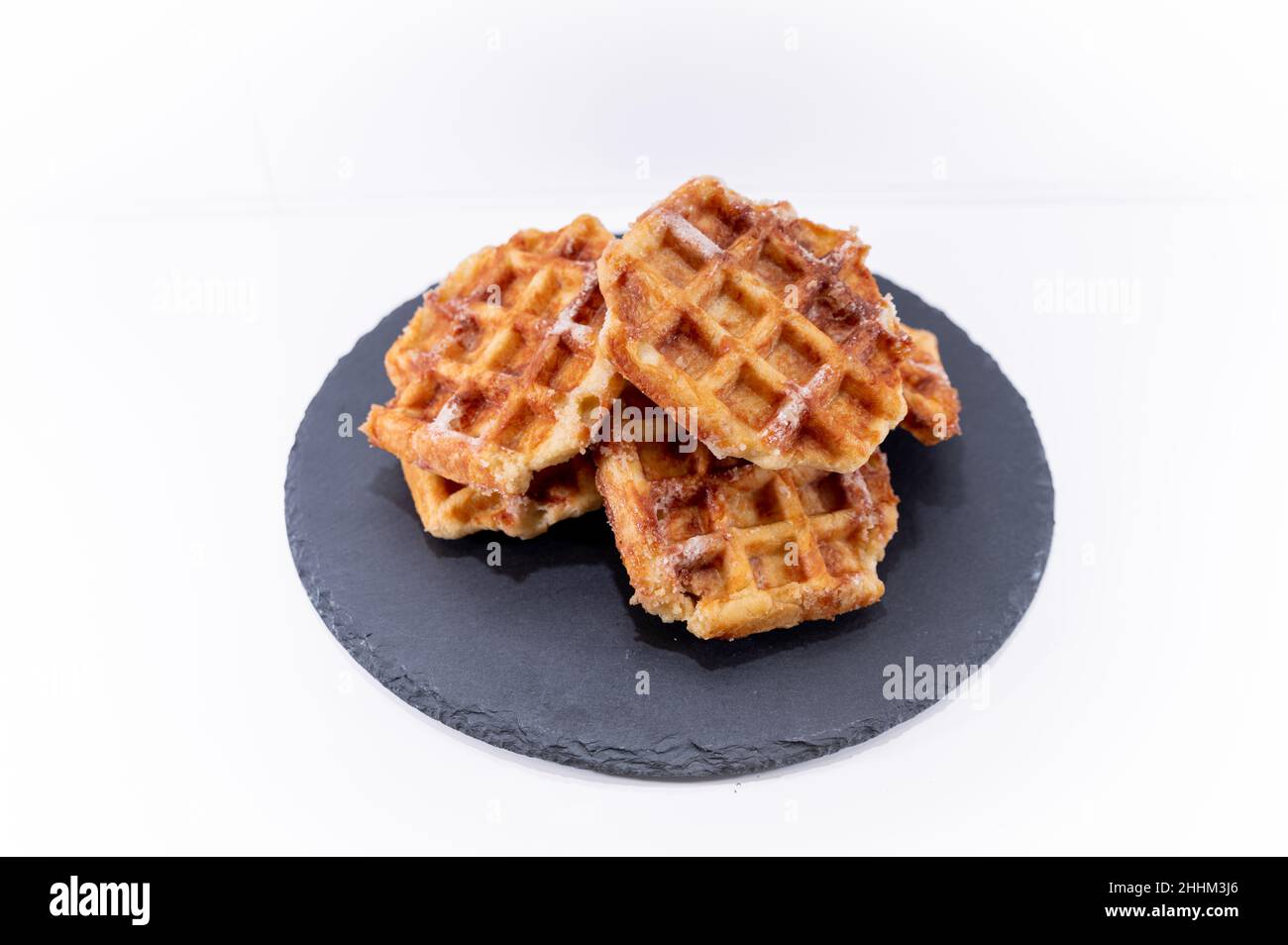 Handgemachte hausgemachte Waffel aus belgischem Gaupffres-Gold Stockfoto