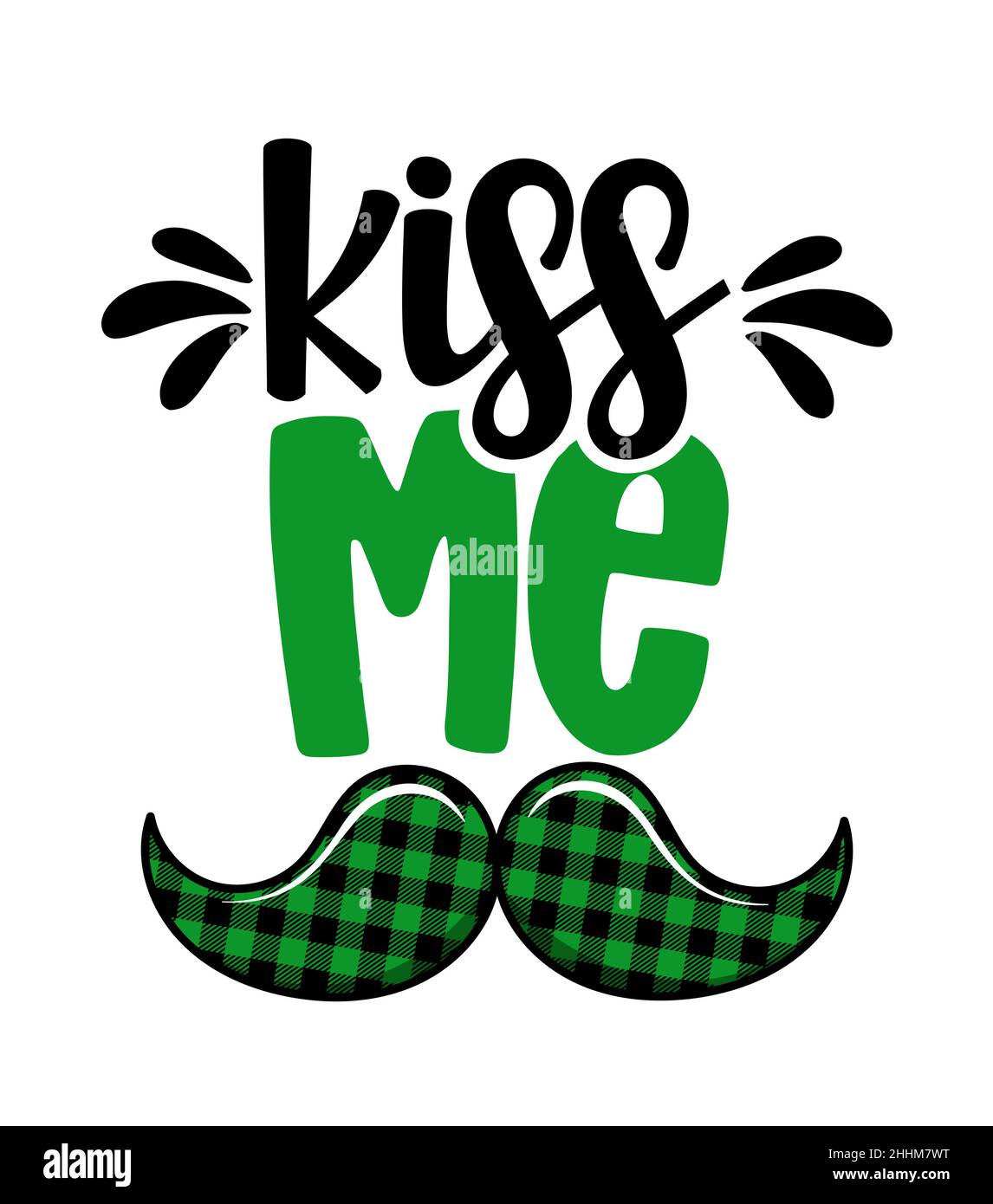 Kiss Me I am Irish - lustiges St Patrick's Day inspirierendes Lettering Design für Poster, Flyer, T-Shirts, Karten, Einladungen, Aufkleber, Banner, Geschenke Stock Vektor