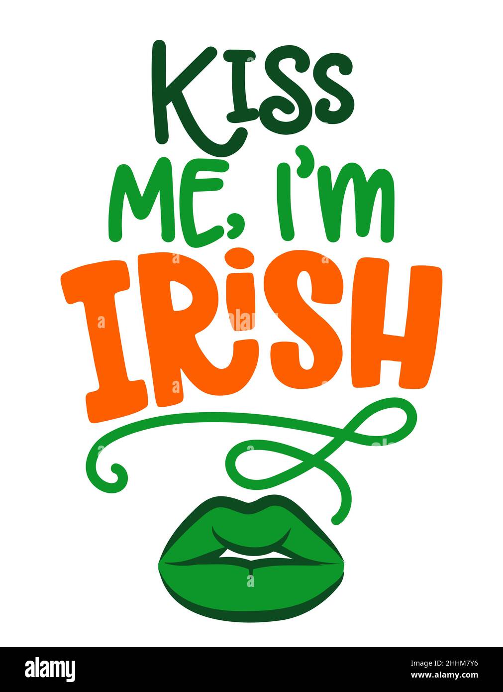 Kiss Me I am Irish - lustiges St Patrick's Day inspirierendes Lettering Design für Poster, Flyer, T-Shirts, Karten, Einladungen, Aufkleber, Banner, Geschenke Stock Vektor