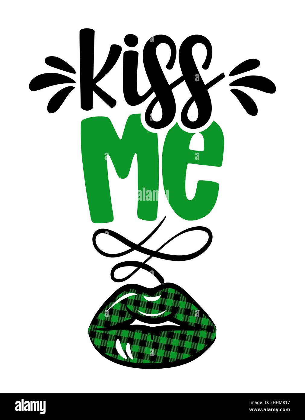 Kiss Me I am Irish - lustiges St Patrick's Day inspirierendes Lettering Design für Poster, Flyer, T-Shirts, Karten, Einladungen, Aufkleber, Banner, Geschenke Stock Vektor