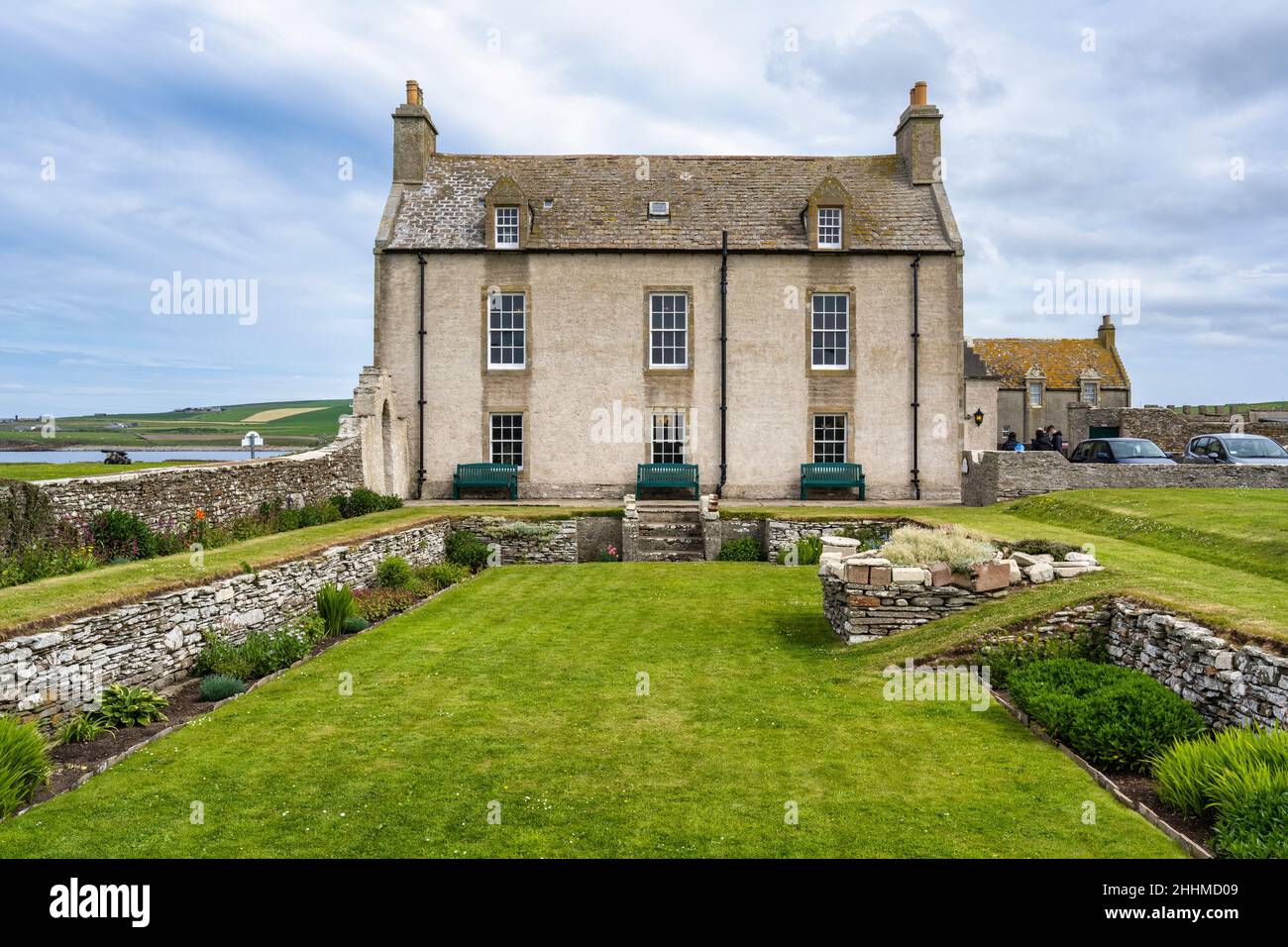 Skaill House ehemalige Residenz von William Watt dem lokalen Grundbesitzer wurde das Auffinden und Aufdecken von Skara Brae auf dem Festland Orkney in Schottland zugeschrieben Stockfoto