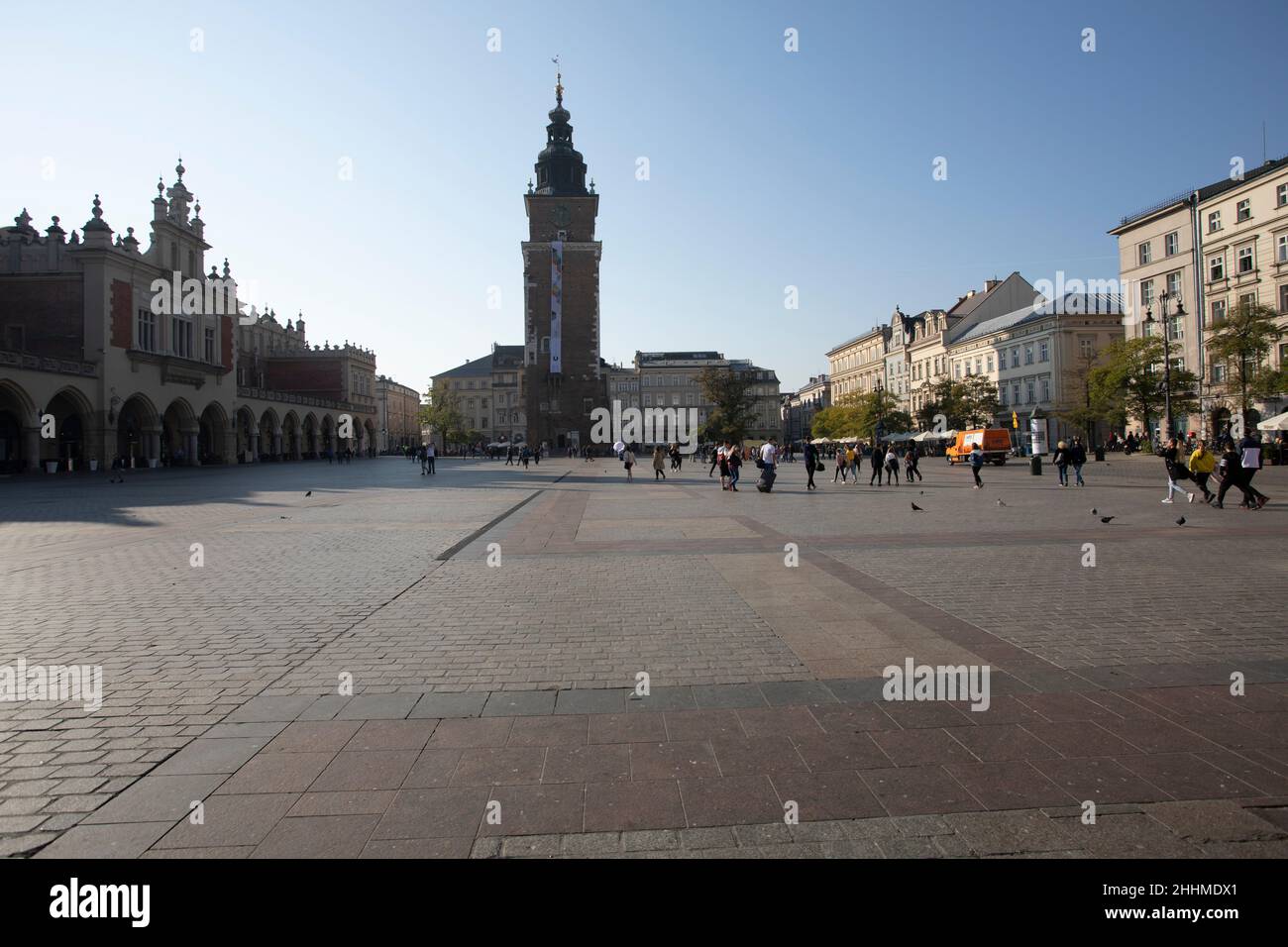 Rynek Glowny, der Marktplatz in Krakau Polen Stockfoto