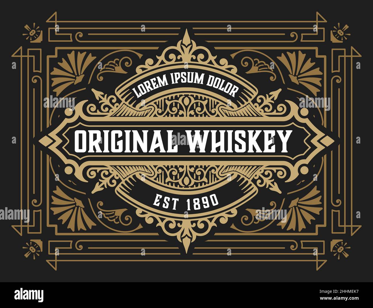 Whisky-Label mit alten Rahmen Stock Vektor