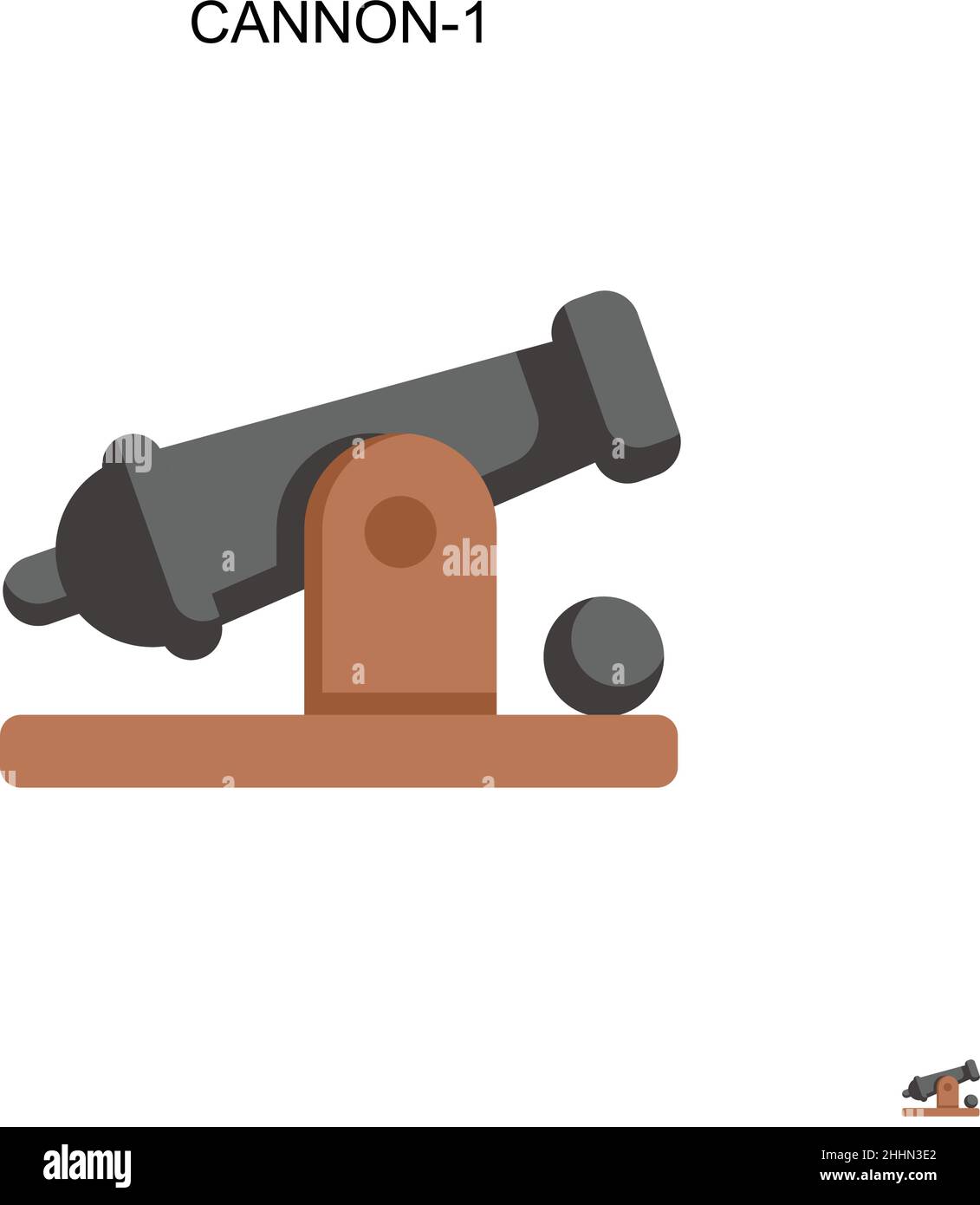 Cannon-1 einfaches Vektor-Symbol.perfekte Farbe modernes Piktogramm auf bearbeitbaren Strich. Cannon-1 Icons für Ihr Business-Projekt Stock Vektor