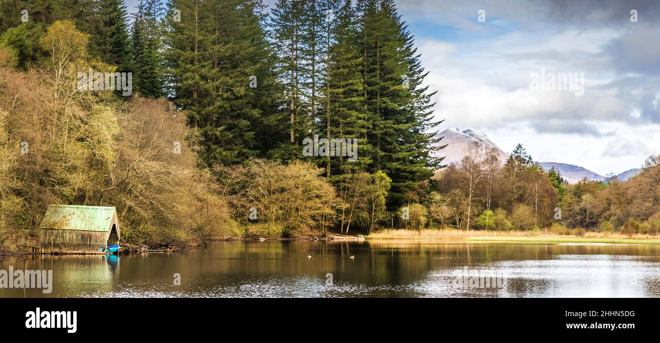 Blick vom Loch ARD auf Ben Lomond in der Ferne Stockfoto