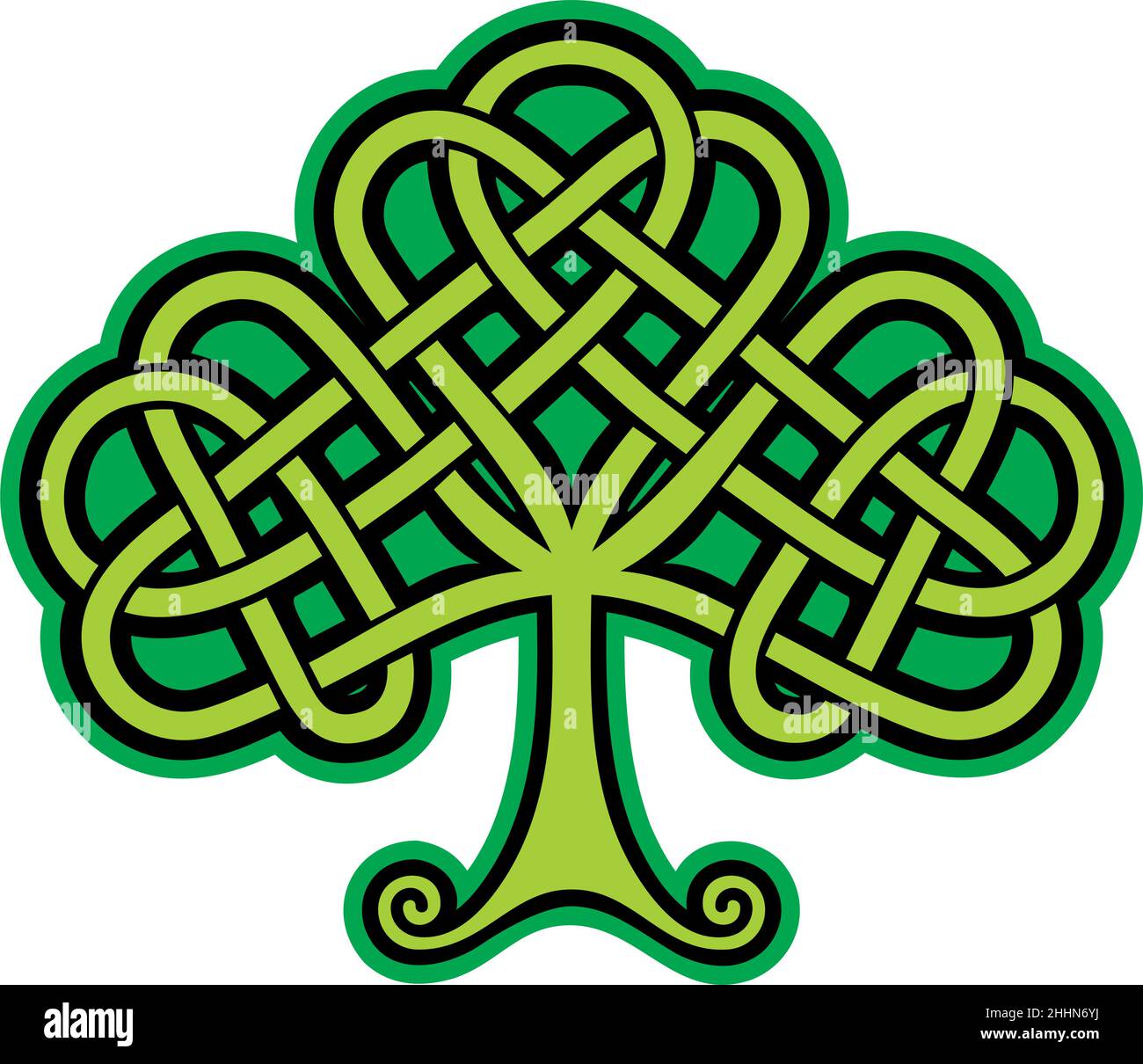 Shamrock. Keltische Ornament Tattoo Illustration Stock Vektor