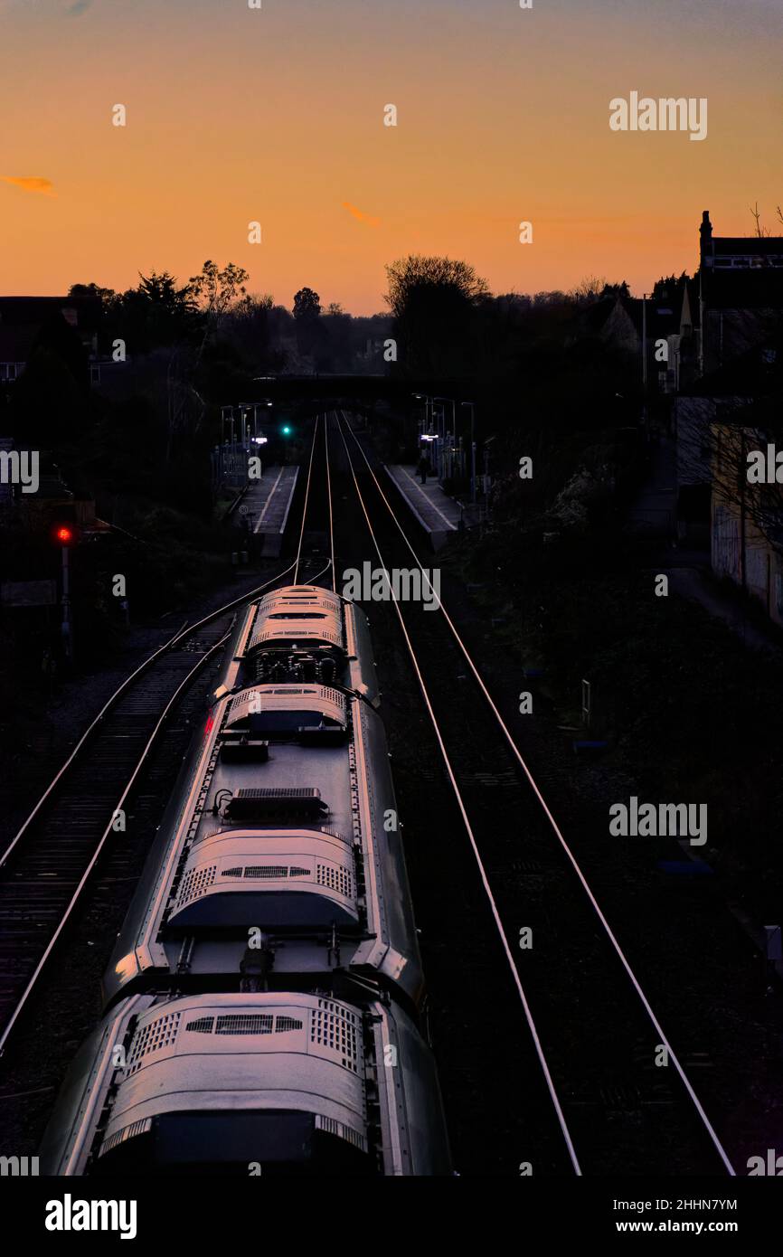 Sonnenuntergang im oldfield Park Stockfoto