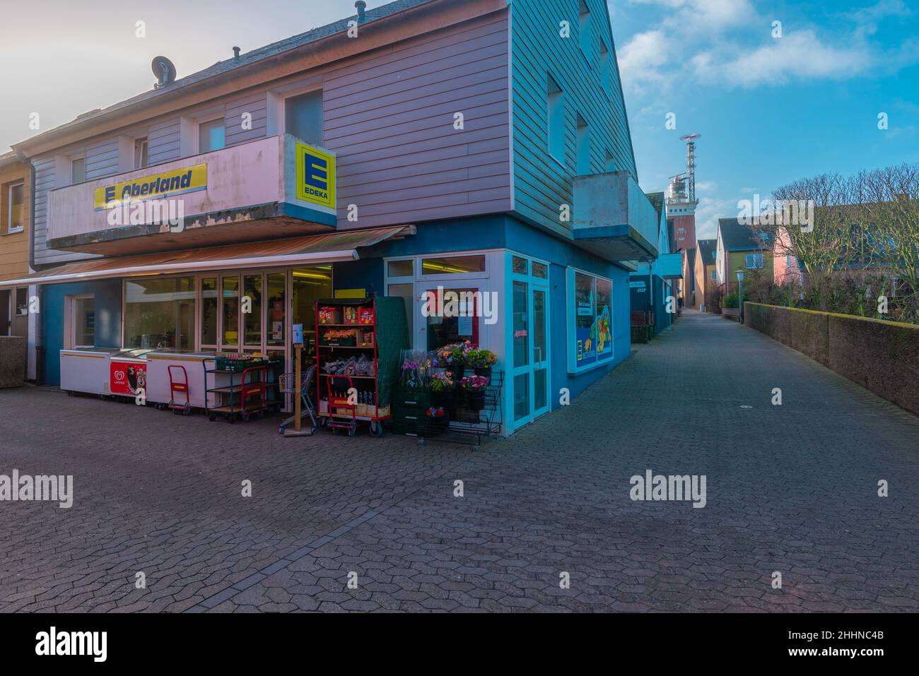 Architektur auf der Nordseeinsel Helgoland, Norddeutschland, Mitteleuropa Stockfoto