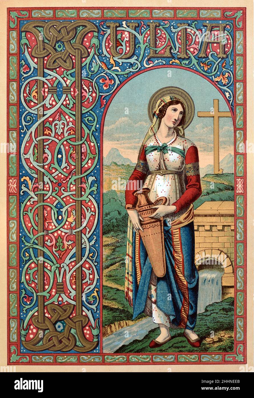 Heilige Julia von Korsika (d.c439) Märtyrerin der Jungfrau. Chromolithographie von 1887 Edition von Butlers Leben der Heiligen. Stockfoto
