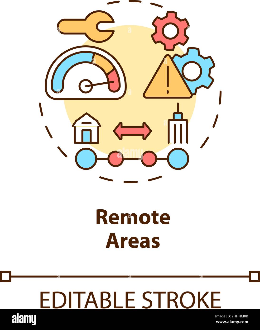 Symbol für das Konzept „Remote-Bereiche“ Stock Vektor