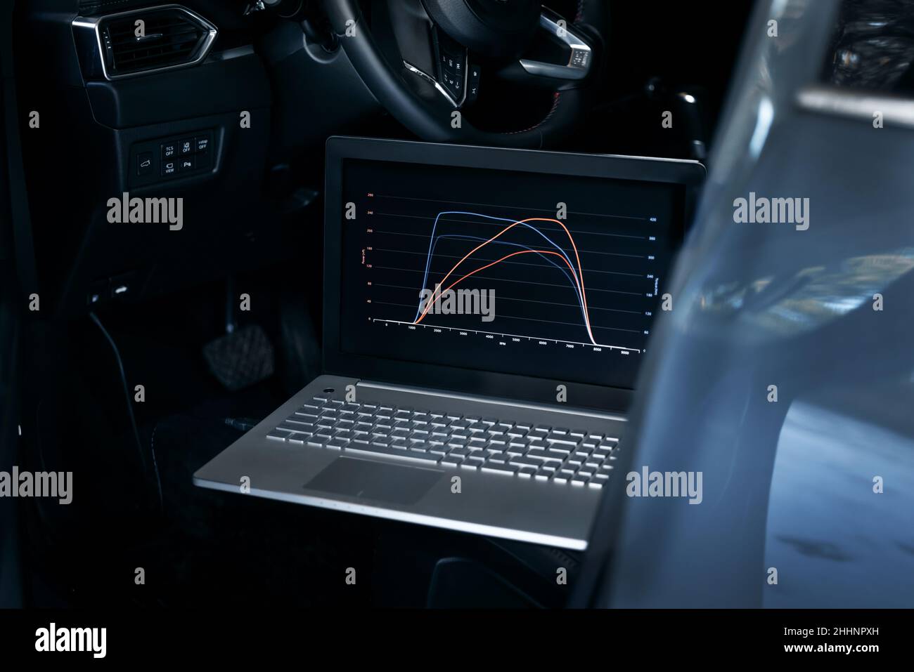 Motor-Chip-Tuning, ecu-Neuzuordnung für Leistung Stockfoto