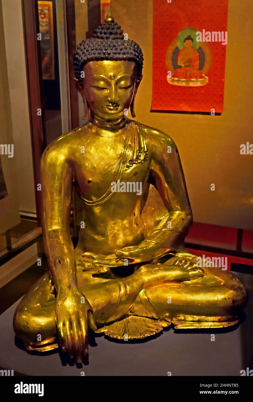 Buddha Shakyamuni - Zentraltibet 13th Jahrhundert tibetisch. Stockfoto