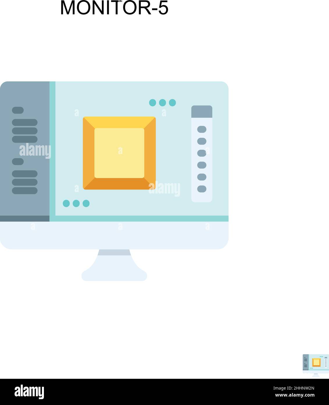 Monitor-5 einfaches Vektor-Symbol.perfekte Farbe modernes Piktogramm auf bearbeitbaren Strich. Monitor-5-Symbole für Ihr Geschäftsprojekt Stock Vektor