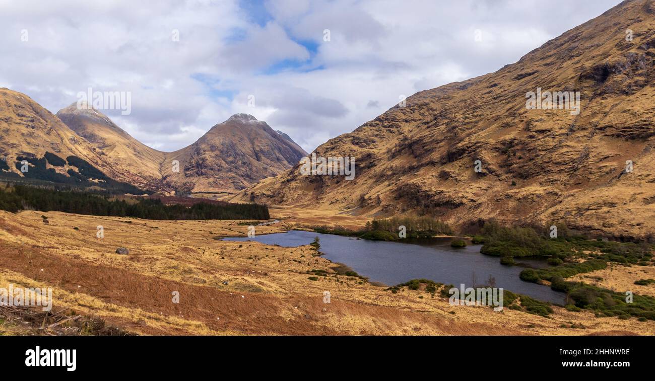 Die wunderschöne Wildnis und malerische Landschaft des schottischen Hochlandes. Stockfoto
