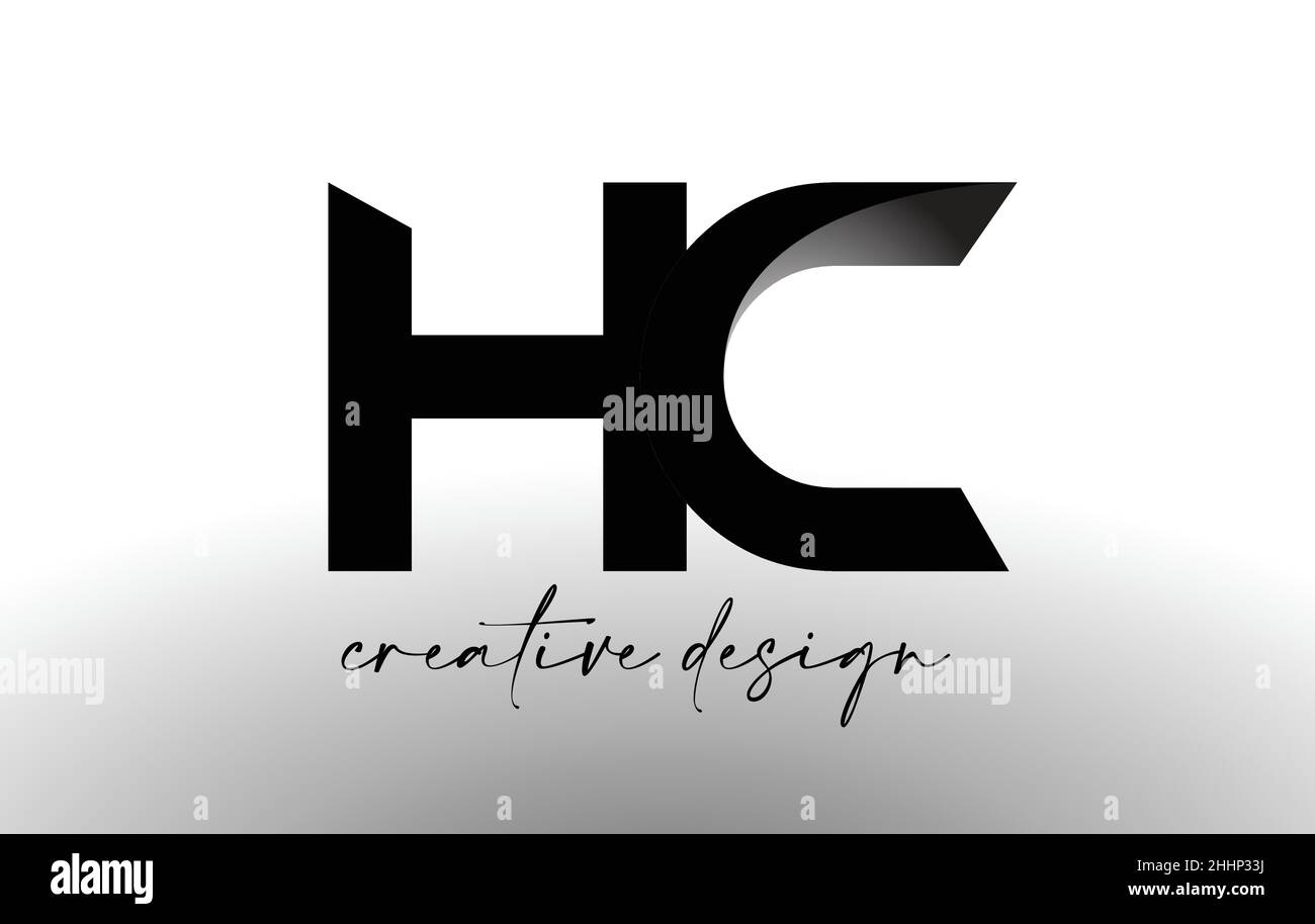 HC Letter Logo Design mit elegantem minimalistischem Look.HC Icon Vektor mit kreativem Design moderner Look in Schwarz-Weiß Vektor Illustration. Stock Vektor