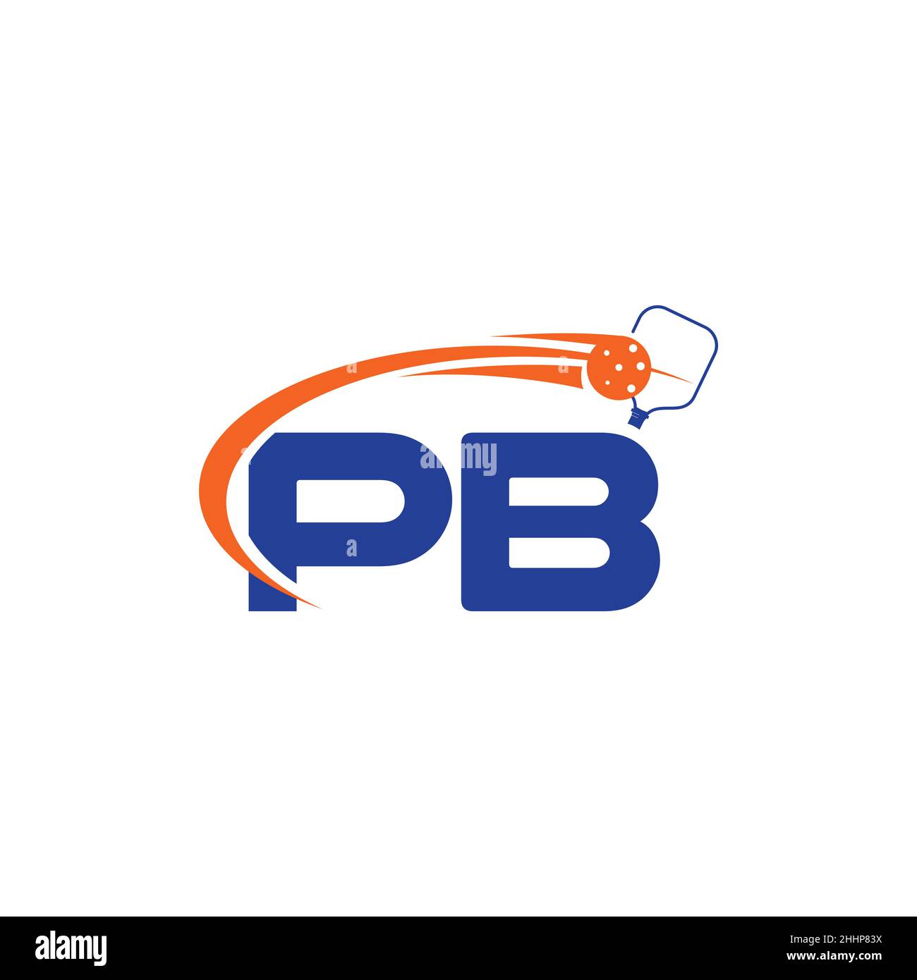PB-Brief für Logo Pickleball Sport Team. Vektorgrafik EPS.8 EPS.10 Stock Vektor