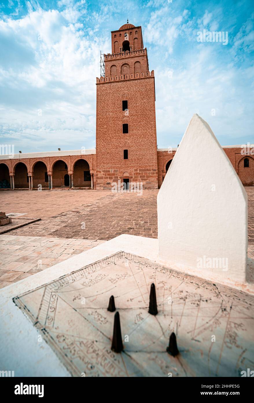 Der Blick auf die große Moschee in Kairouan, Tunesien Stockfoto