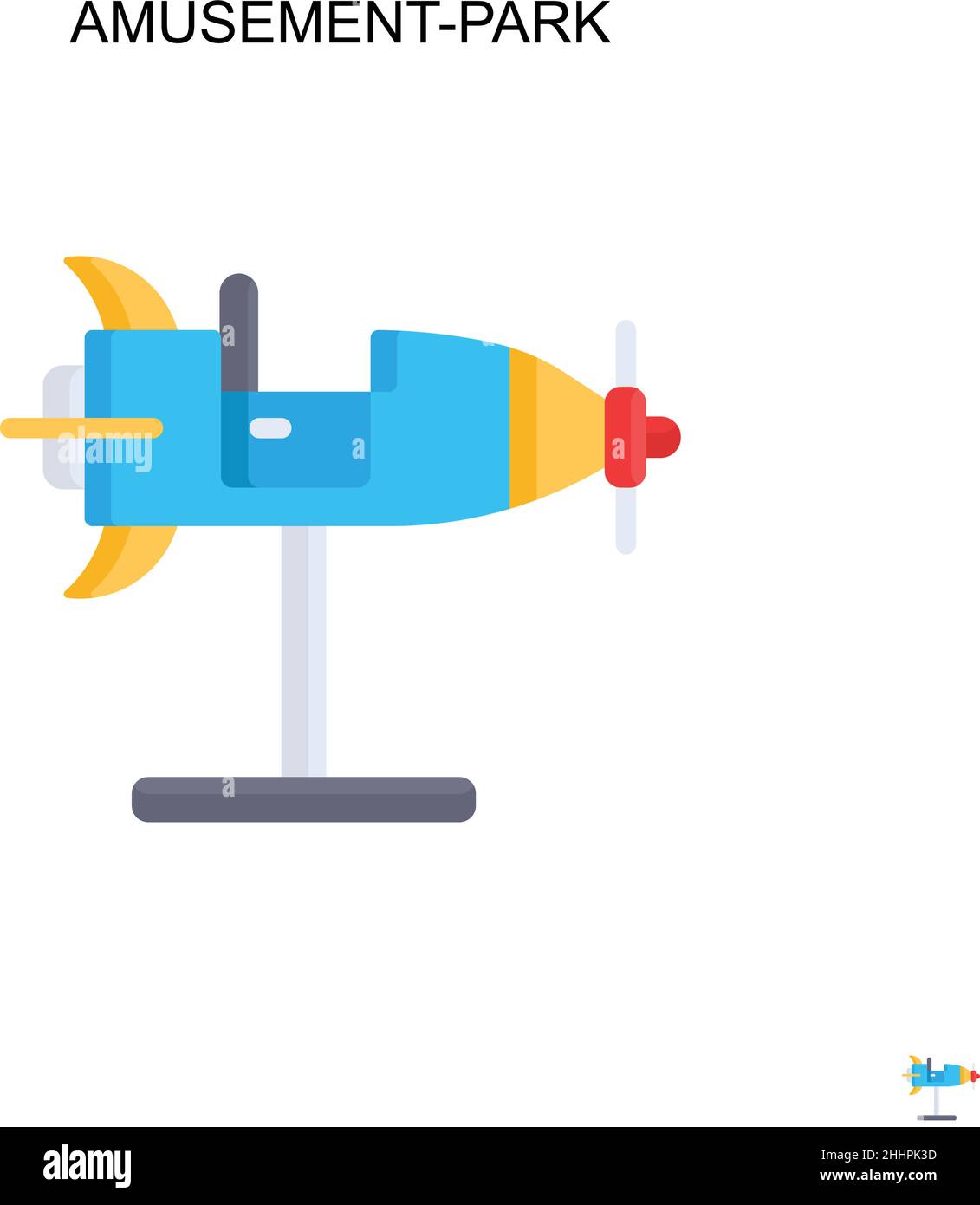 Vergnügungspark einfaches Vektor-Symbol.perfekte Farbe modernes Piktogramm auf bearbeitbaren Strich. Vergnügungspark-Symbole für Ihr Geschäftsprojekt Stock Vektor