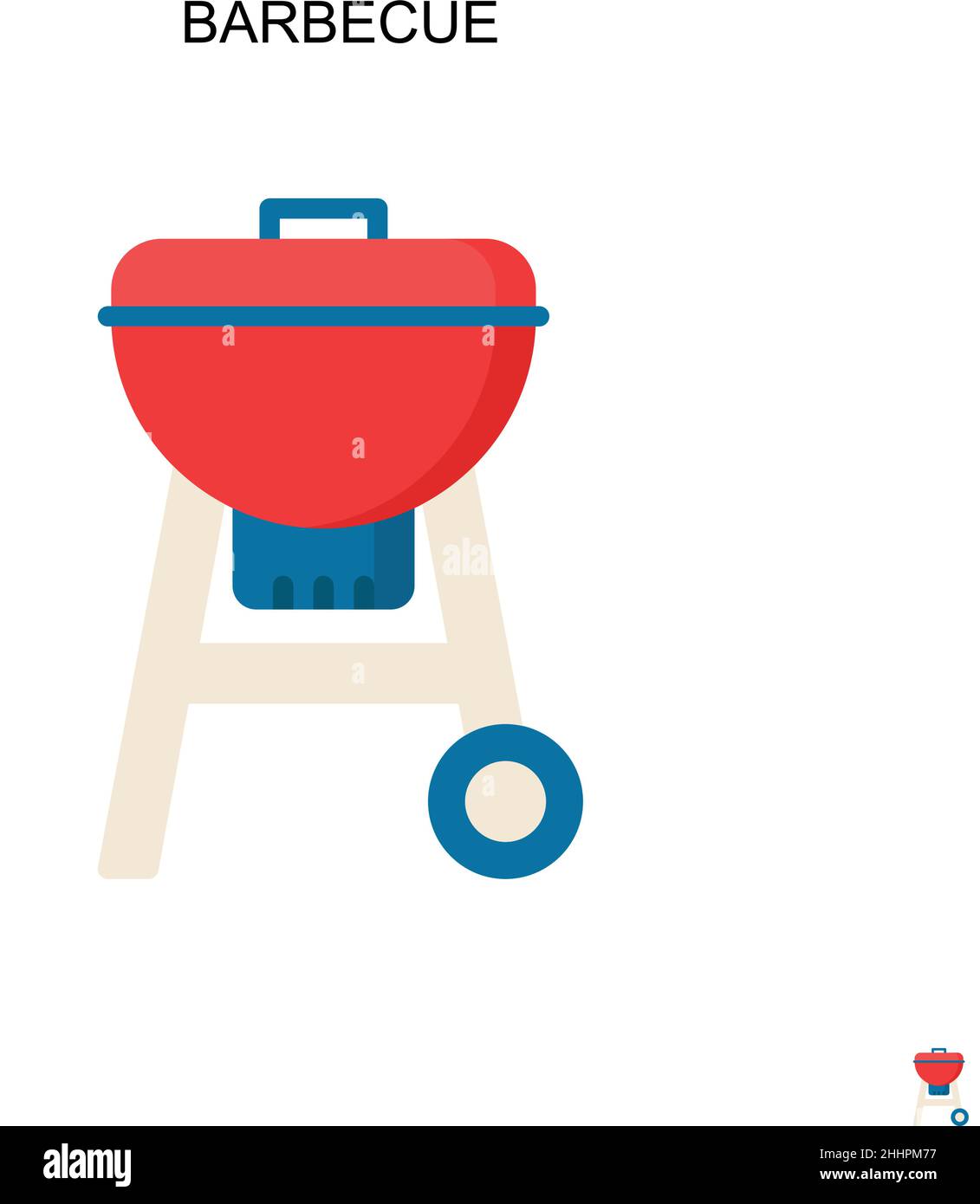 Barbecue einfaches Vektor-Symbol.perfekte Farbe modernes Piktogramm auf bearbeitbaren Strich. Grillsymbole für Ihr Geschäftsprojekt Stock Vektor