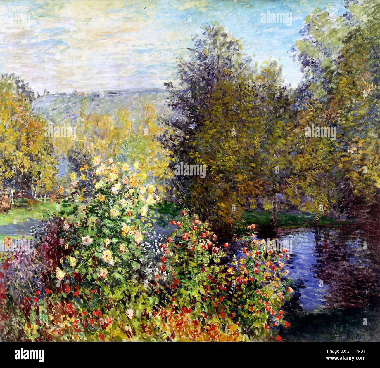 Ecke des Gartens in Montgeron von Claude Monet (1840-1926), Öl auf Leinwand, c. 1876 Stockfoto