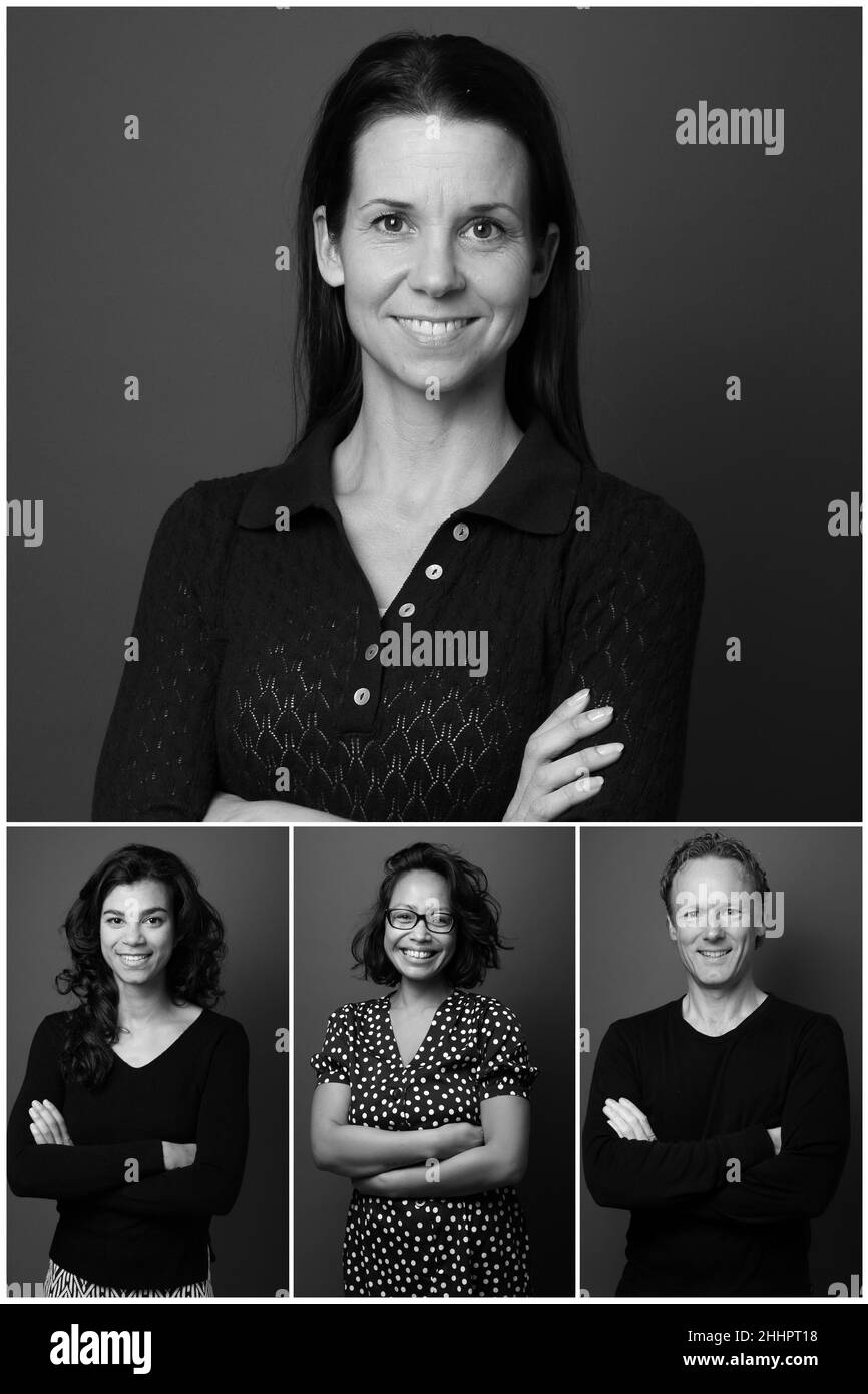 Gruppe von Menschen in einer Collage Stockfoto