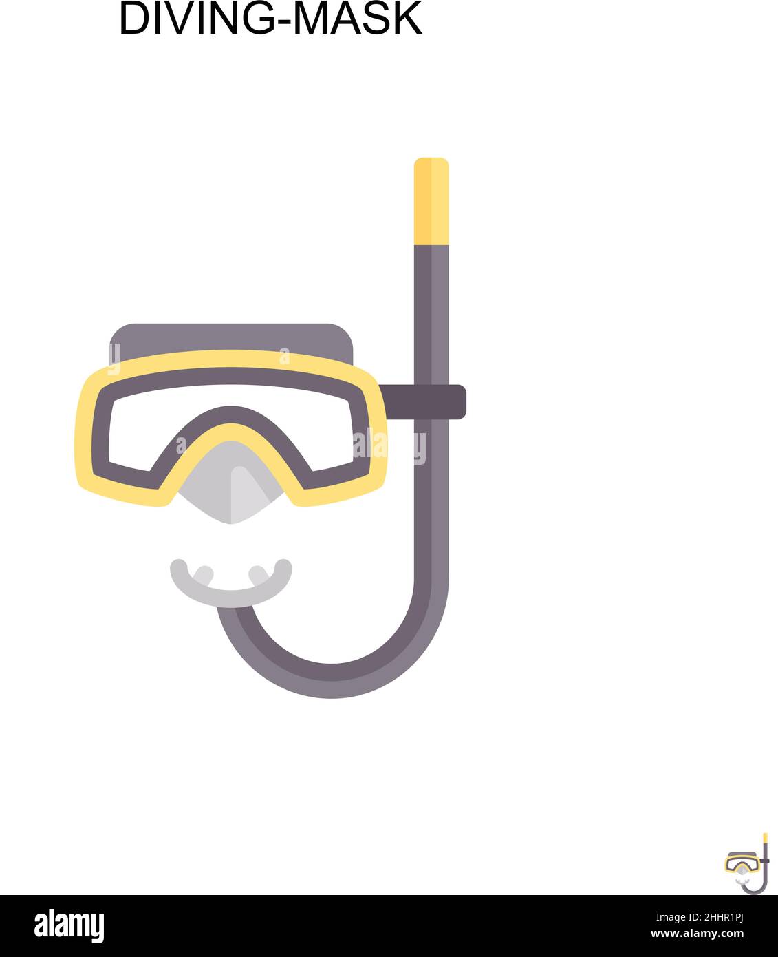 Diving-Maske einfaches Vektor-Symbol.perfekte Farbe modernes Piktogramm auf bearbeitbaren Strich. Diving-mask-Icons für Ihr Business-Projekt Stock Vektor