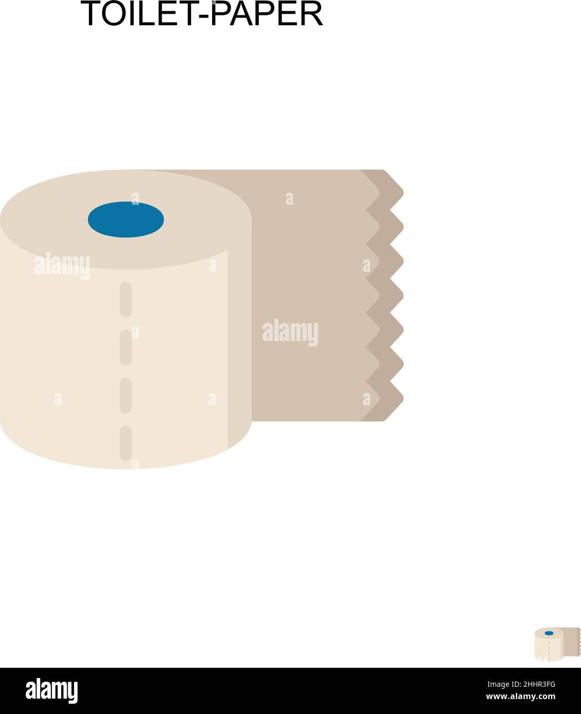 Toilettenpapier einfaches Vektor-Symbol.perfekte Farbe modernes Piktogramm auf bearbeitbaren Strich. Toilettenpapier-Symbole für Ihr Business-Projekt Stock Vektor