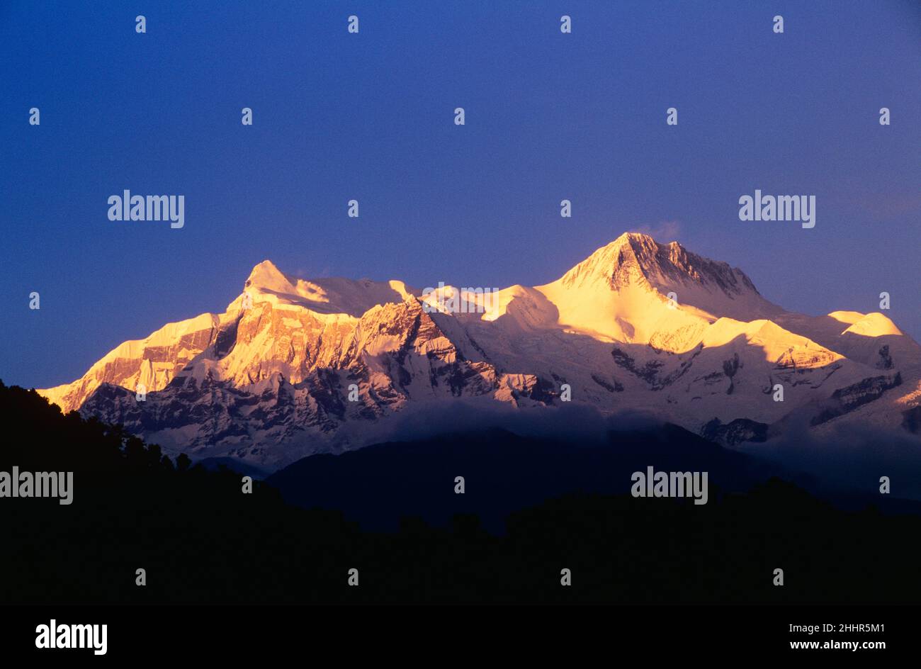 Annapurna Range bei Sunrise, Nepal Stockfoto