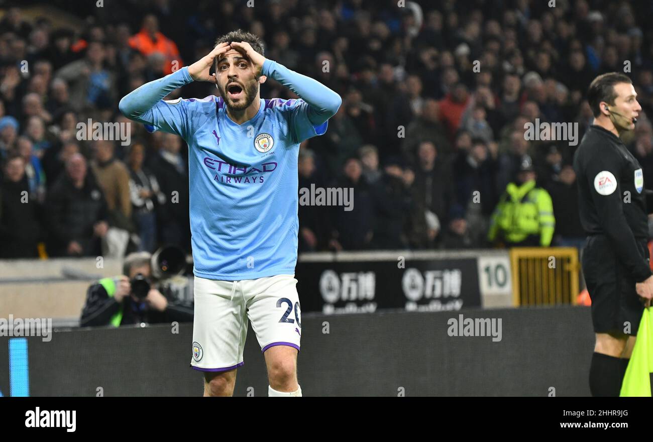 Fußballspieler Bernardo Silva Wolverhampton Wanderers gegen Manchester City im Molineux Stadium 27/12/2019 Stockfoto