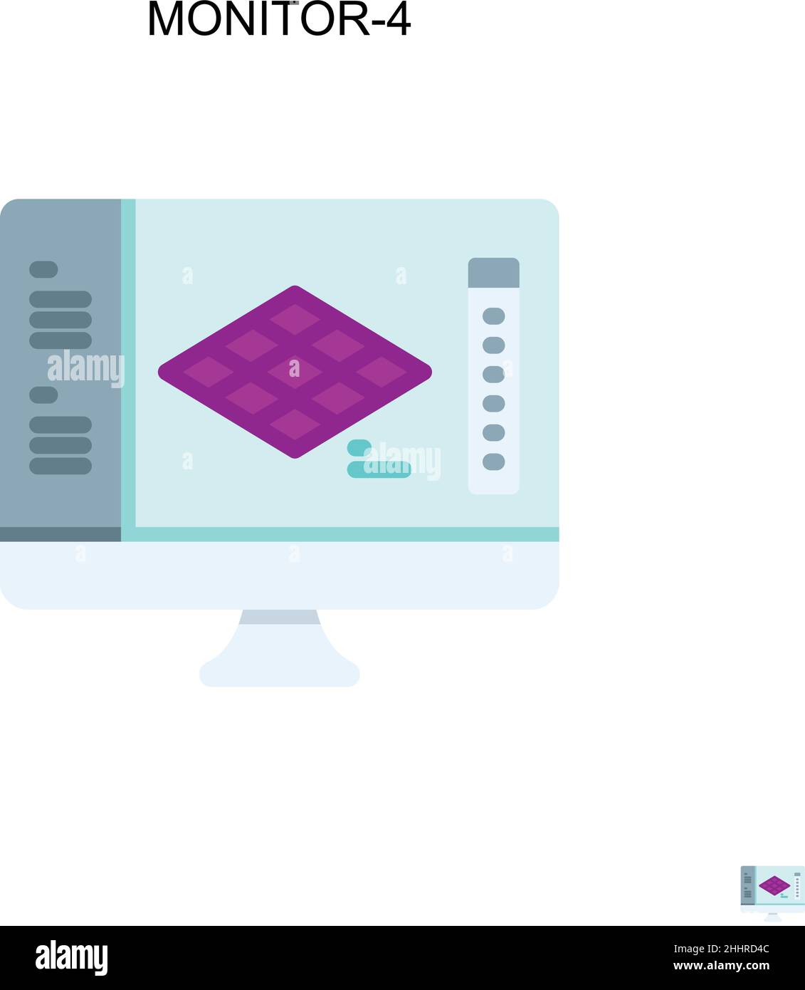 Monitor-4 einfaches Vektor-Symbol.perfekte Farbe modernes Piktogramm auf bearbeitbaren Strich. Monitor-4-Symbole für Ihr Geschäftsprojekt Stock Vektor