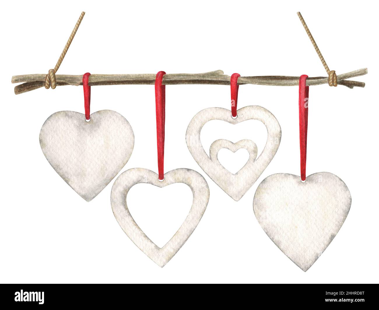 Valentinstag dekoration im skandinavischen Stil Stockfoto