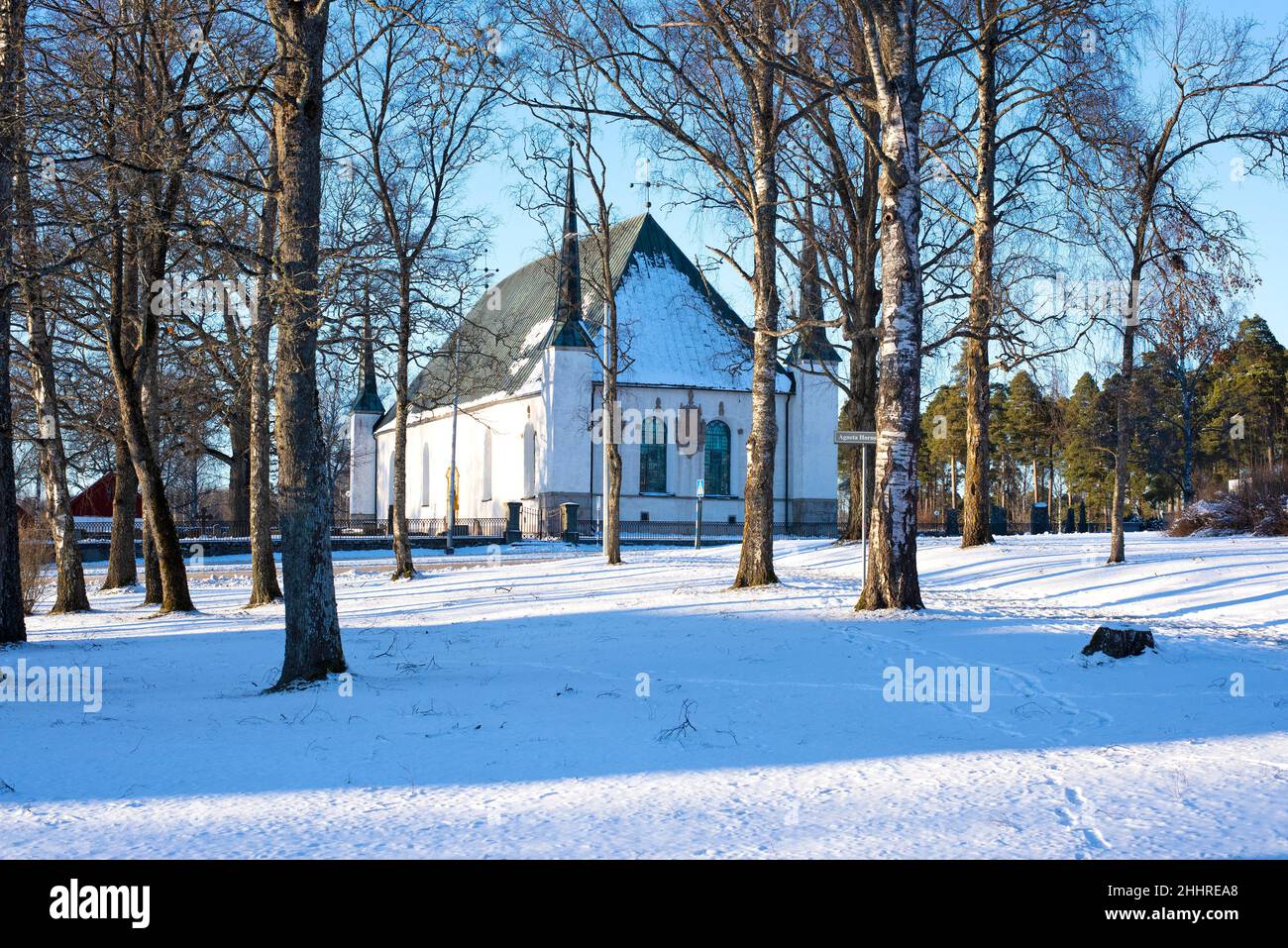 Björklinge Kirche in der Nähe von Uppsale in Schweden Stockfoto