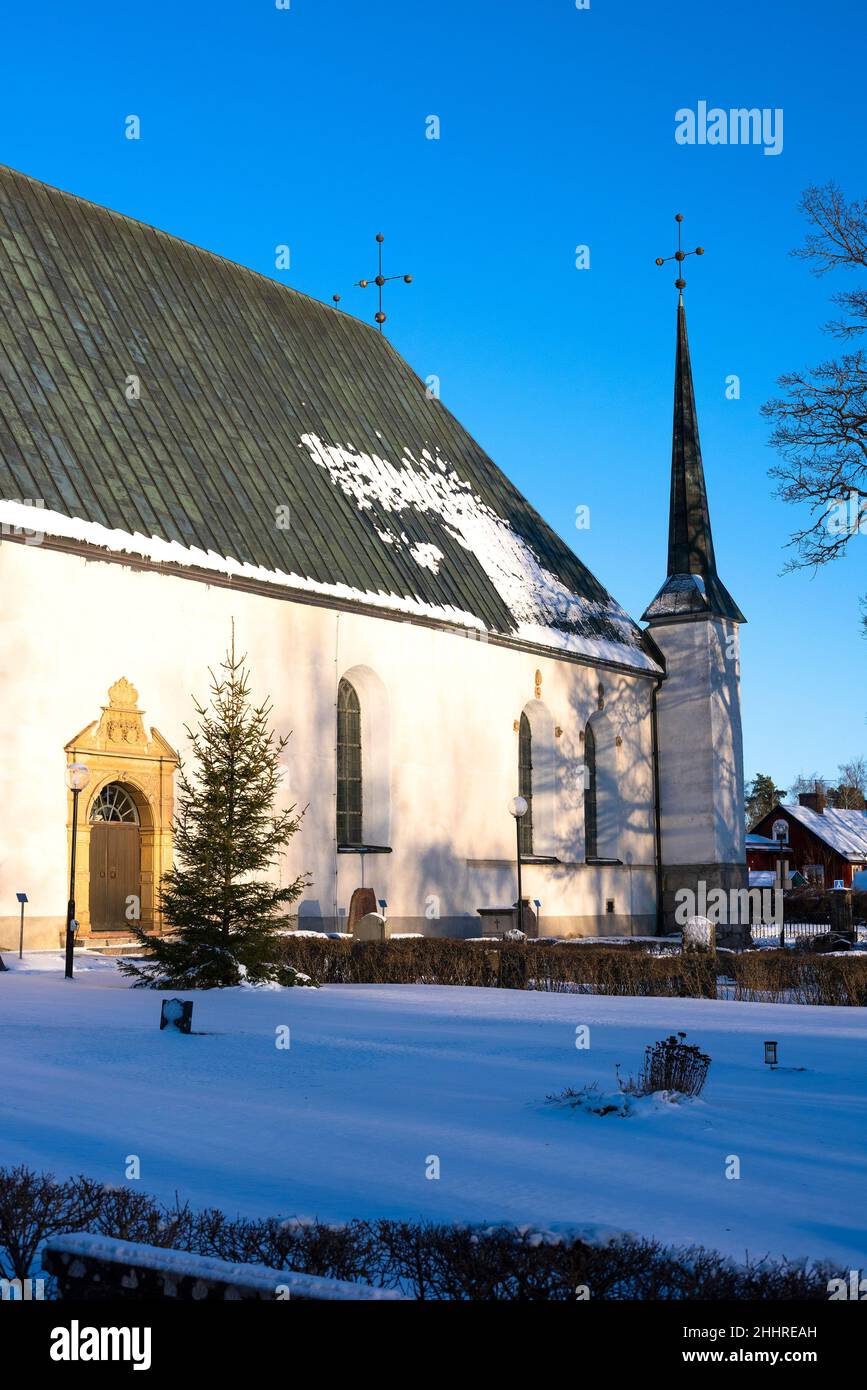 Björklinge Kirche in der Nähe von Uppsale in Schweden Stockfoto