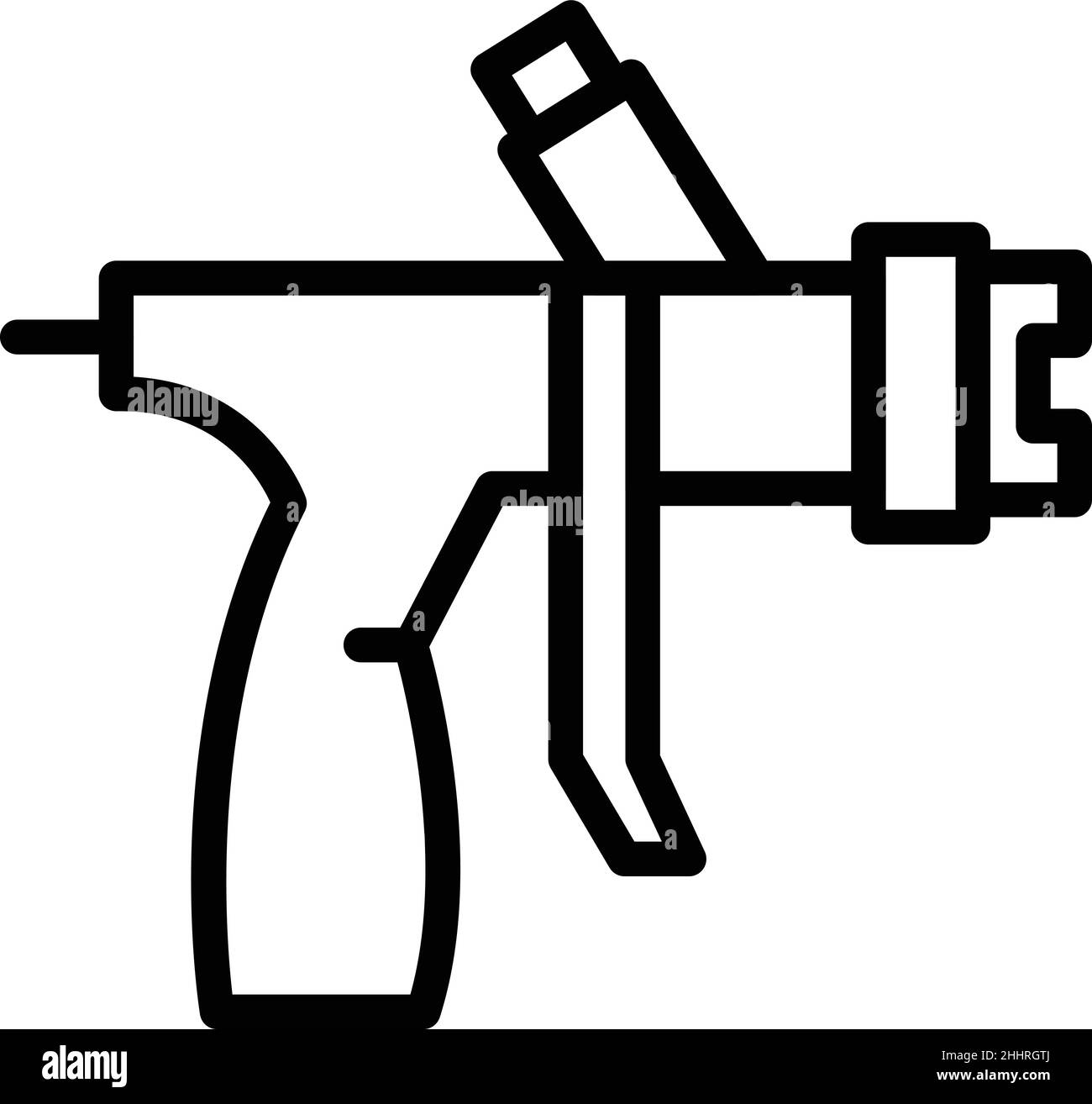 Symbolumrissvektor für Industriesprühgeräte. Spritzpistole. Karosserie des Malers Stock Vektor
