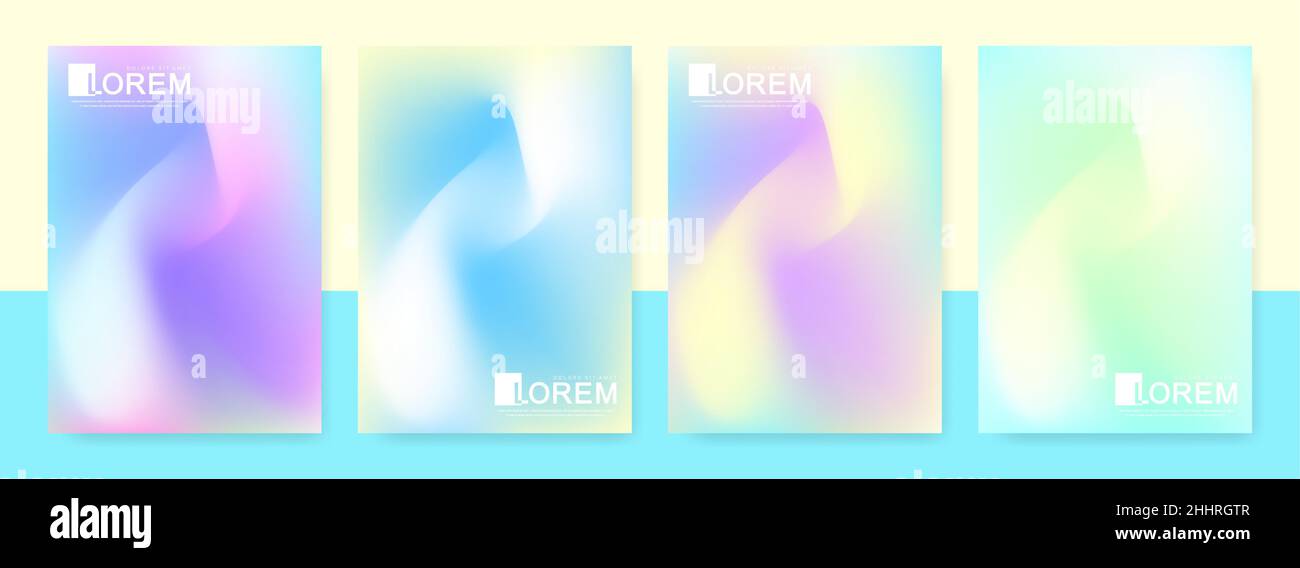 Set von abstrakten weichen rosa und hellblauen Wellen Linien Hintergrund. Modernes, farbenfrohes Gradienten-Kunstkonzept. Sie können für Anzeige, Poster, Vorlage, Banner verwenden Stock Vektor