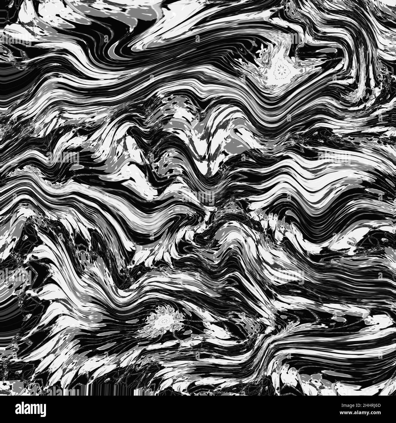 Dick gewellte schwarz-weiß lackierte Textur Stockfoto