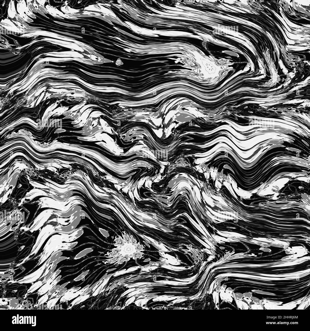 Dick gewellte schwarz-weiß lackierte Textur Stockfoto