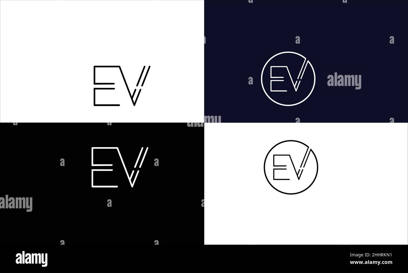 EV, VE Abstract Letters Logo Monogramm Stock Vektor