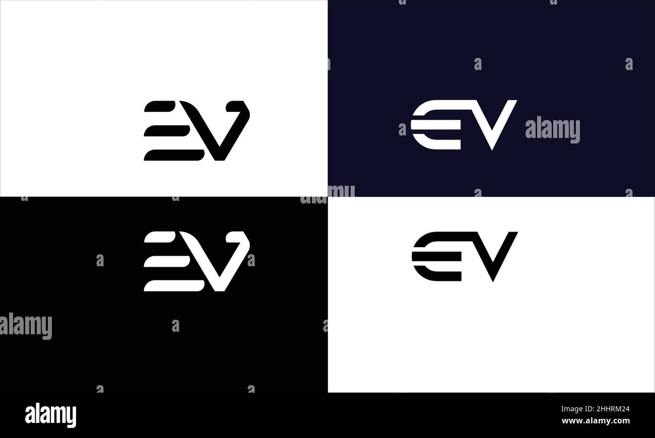 EV, VE Abstract Letters Logo Monogramm Stock Vektor