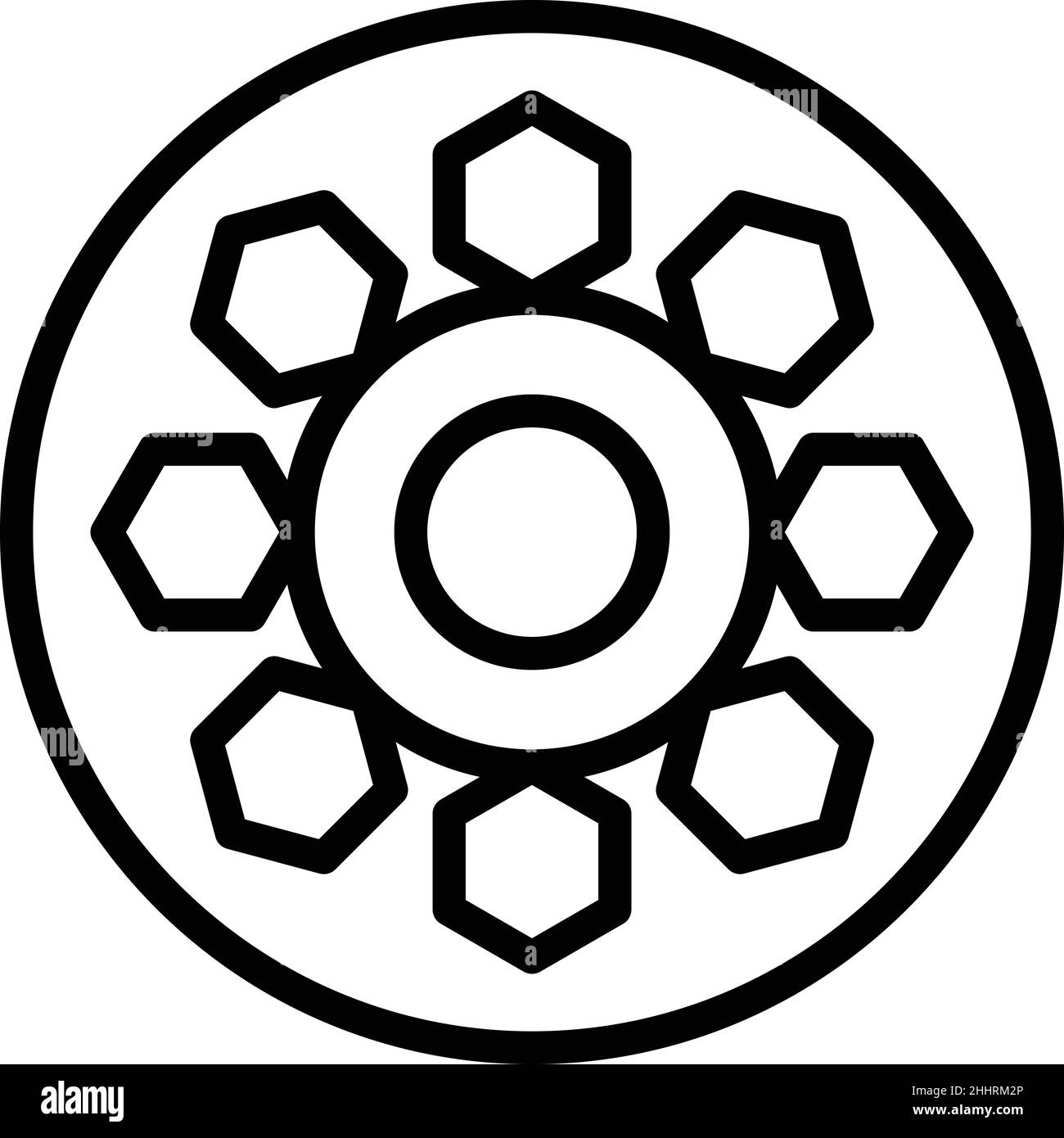 Jeep Rad Symbol Umriss Vektor. Fahrzeugrand. Legiertes Chrom Stock Vektor