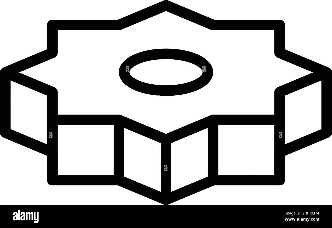 Vektorgrafik für die Kontur des Radsymbols. Autoreifen. Reifenlegierung Stock Vektor