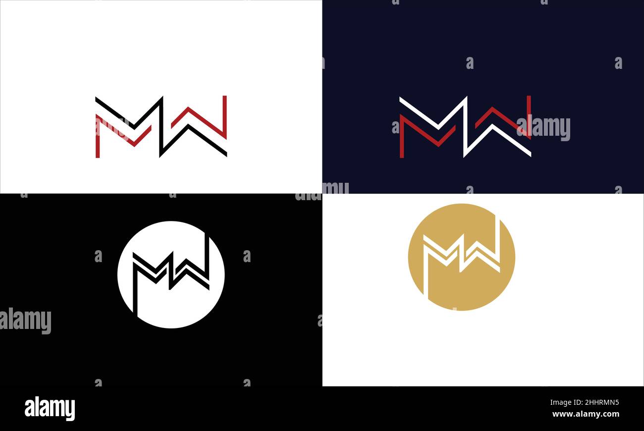 MW, WM Abstract Letters Logo MONOGRAMM Stock Vektor