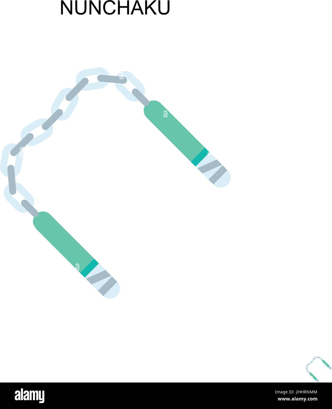 Nunchaku einfaches Vektor-Symbol.perfekte Farbe modernes Piktogramm auf bearbeitbaren Strich. Nunchaku Icons für Ihr Business-Projekt Stock Vektor