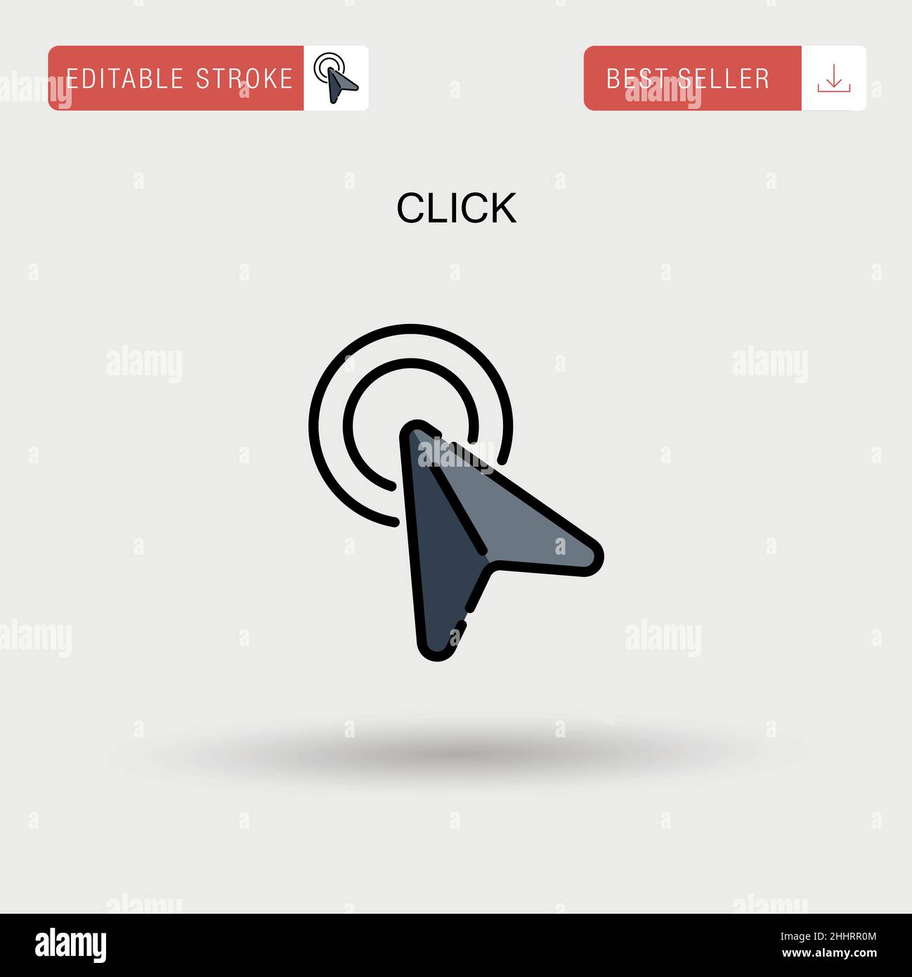 Klicken Sie auf das einfache Vektorsymbol. Stock Vektor